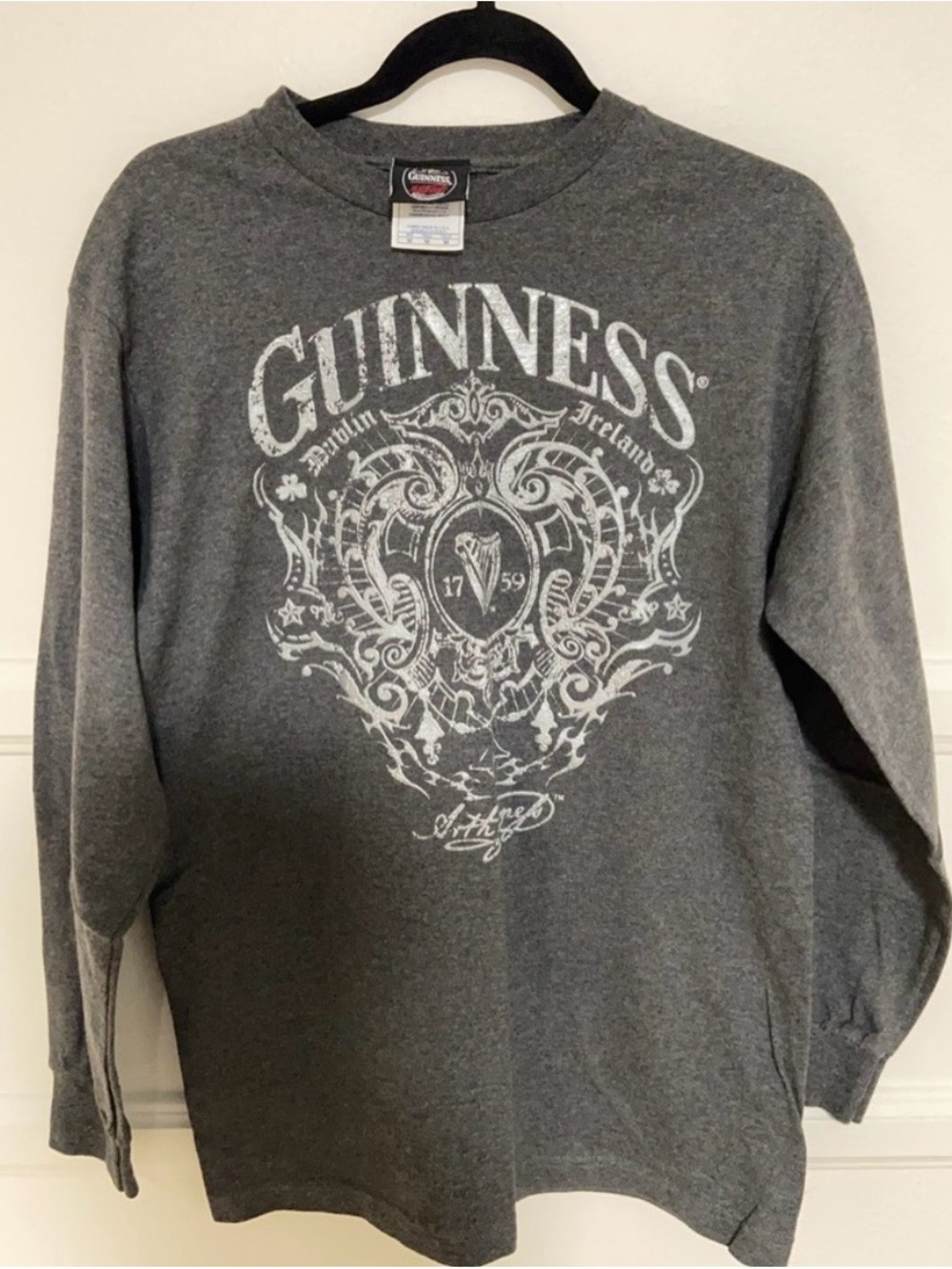 Guinness Black and White Logo Long Sleeve Shirt